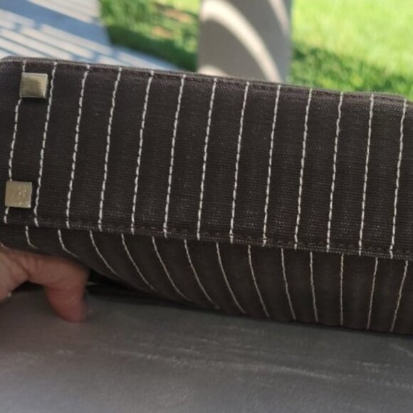 Bally Canvas Leather Quilted Semi-Shoulder Bag - 11.5 x 7" x 2.5" - Picture 6 of 8